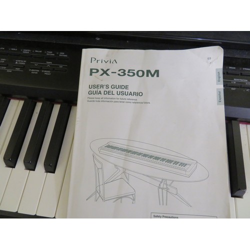 123 - Casio PX-350M Keyboard with stool and music stand (missing power cable)