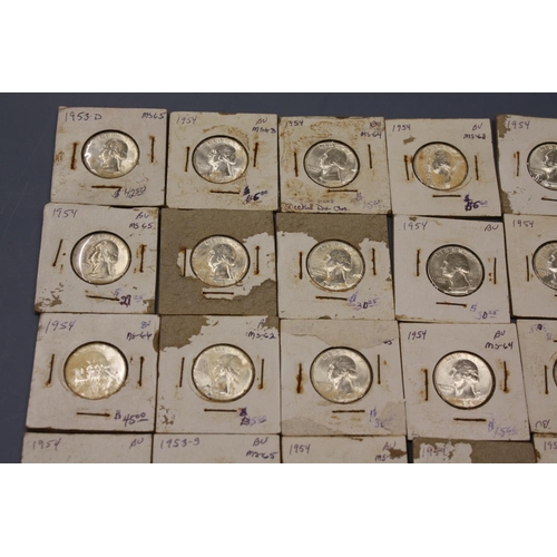 214 - Approx 80 silver half dollars (carded 90% silver)