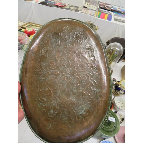 188 - Copper Keswick(?) tray signed WMV