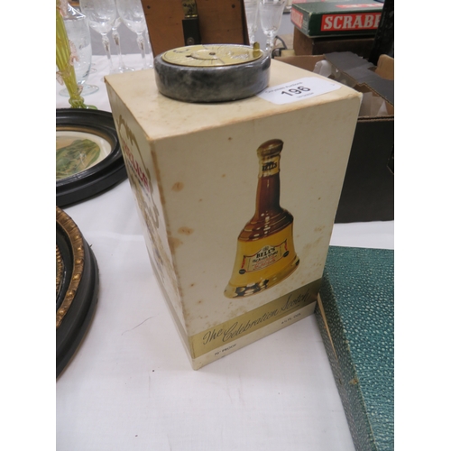 196 - Boxed Bells Whisky bottle plus a small desk calendar