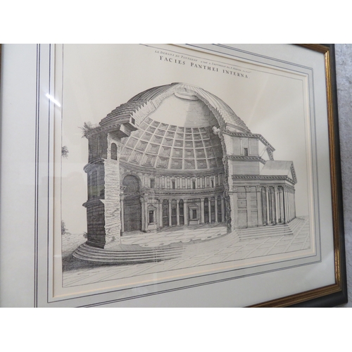 369 - Eight well framed prints relating to ancient Roman buildings