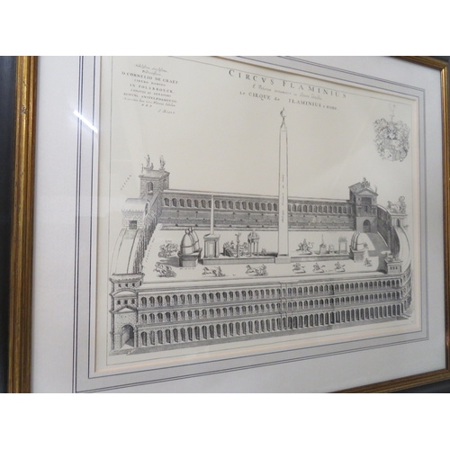 369 - Eight well framed prints relating to ancient Roman buildings