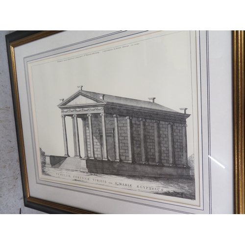 369 - Eight well framed prints relating to ancient Roman buildings