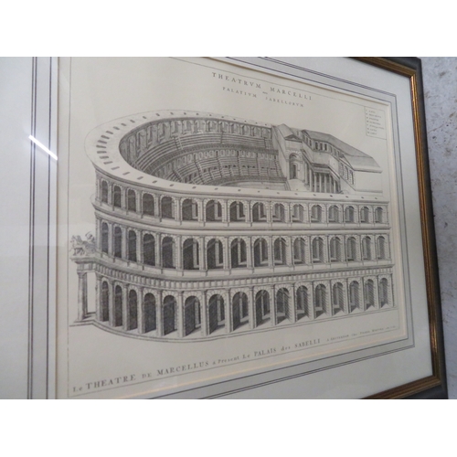 369 - Eight well framed prints relating to ancient Roman buildings