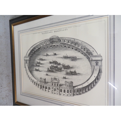 369 - Eight well framed prints relating to ancient Roman buildings