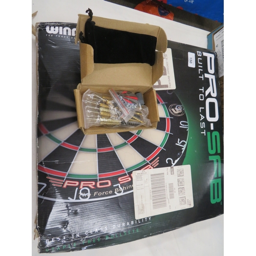 150 - Pro SFB Winmau professional dartboard and darts