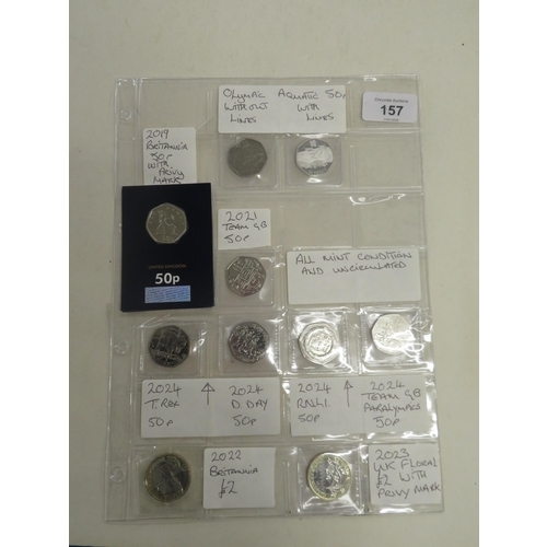 157 - Collection of interesting 50p coins and £2 coins