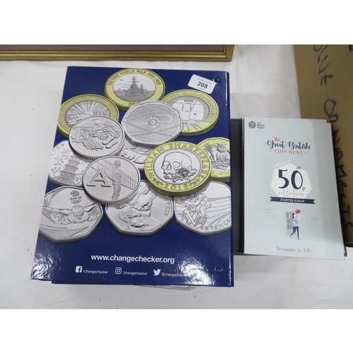 208 - Collection of empty coin collectors folders