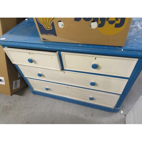 381 - Victorian painted pine chest of drawers