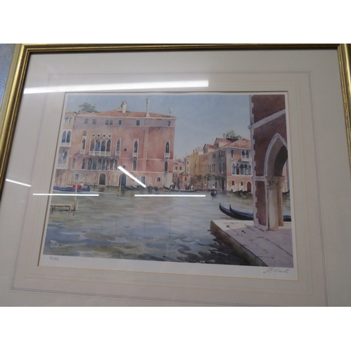 245 - J B Haste, three L/E prints of Venice, signed