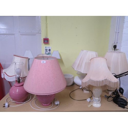 66 - Large collection of table lamps