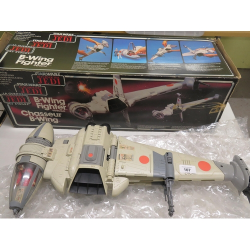 107 - Star Wars Return of The Jedi B-Wing fighter with original box by Palitoy