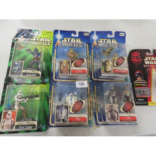 130 - Seven boxed Star Wars action figures