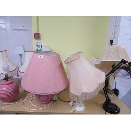 66 - Large collection of table lamps