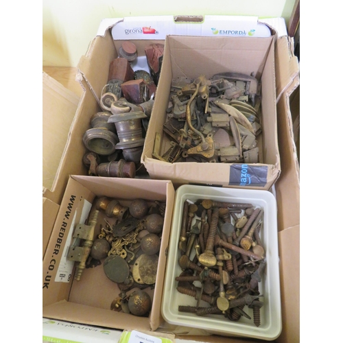 71 - Good collection of furniture fixings including locks, castors, table screws etc