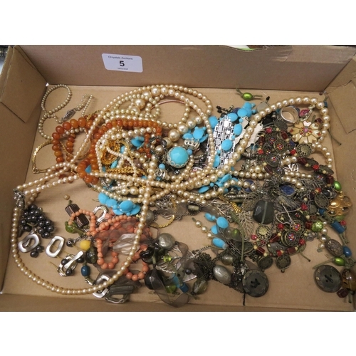 5 - Box of costume jewellery