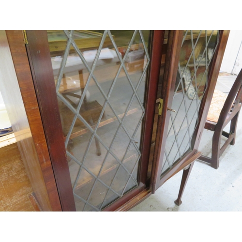 208 - Edwardian type display cabinet with glazed doors