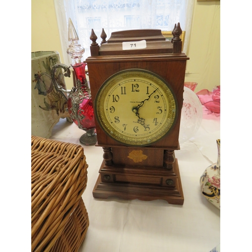 71 - Mantel clock in a mahogany case