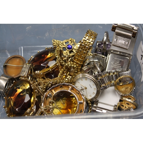 112 - Collection of costume jewellery, watches and an antique cameo