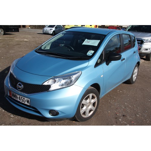 150 - MMN450M
Blue Nissan Note Visia 1461cc
First Registered 16.09.2016
Approx 22,419 miles
Manual Diesel
... 