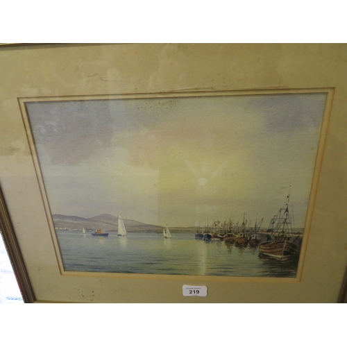 219 - John H Nicholson, Port St. Mary, watercolour, signed, 12 x 16 ins approx