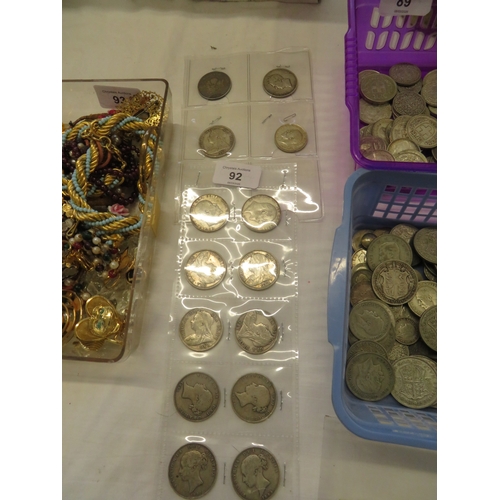 92 - A good collection of 14 GIII and later British Silver mostly half crowns