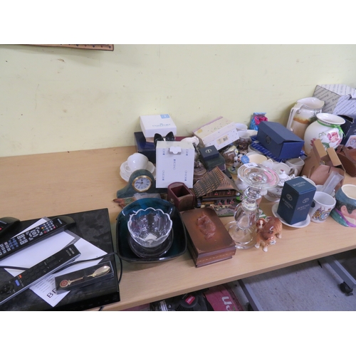 146 - Large collection of ornaments, crockery, knicknacks etc, plus a Samsung DVD player