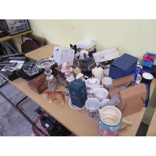 146 - Large collection of ornaments, crockery, knicknacks etc, plus a Samsung DVD player