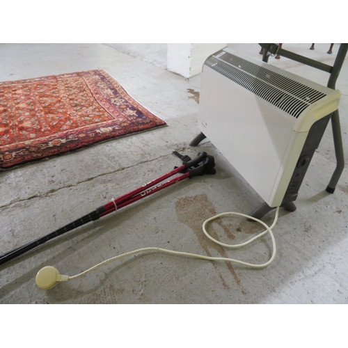 165 - Convector heater and two mountaineering sticks