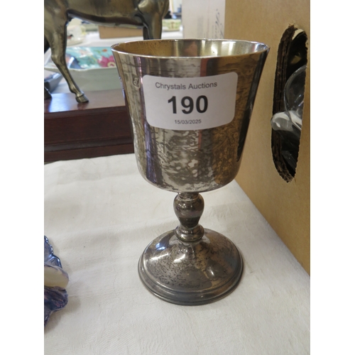 190 - A silver goblet, wt. 5 ozt.