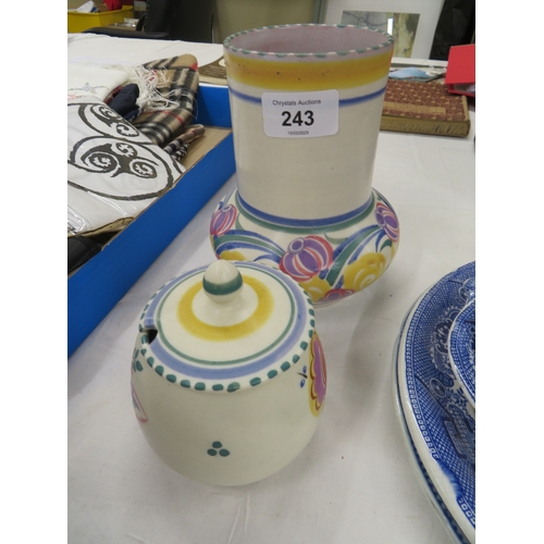 243 - A Poole vase and preserve pot