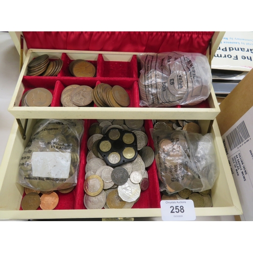 258 - A box of coins mostly British pre and post decimal