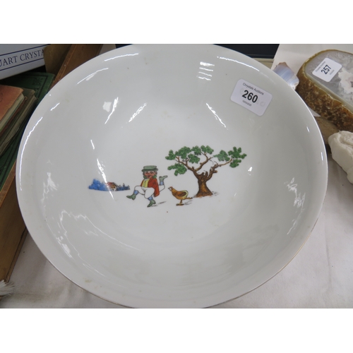 260 - Isle of Man puzzle dish - three legs man, tail less chicken and a Manx cat in a tree