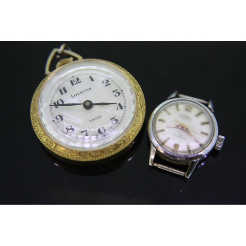 269 - Ladies Lucerne fob watch together with a ladies wristwatch head