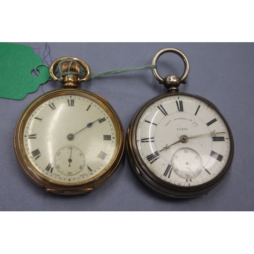 271 - Two pocket watches 1) Thomas Russel & Son silver cased, 2) gold plated