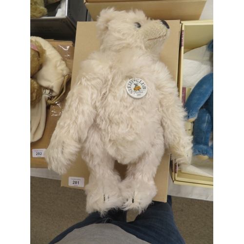 281 - Steiff bear 28 pb, white, height 37 cms, Steiff Club Edition 2002-2003 with certificate number 05149... 