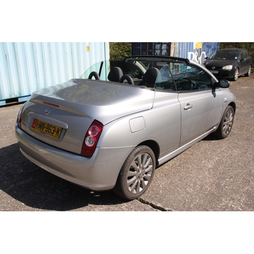 3 - HMN863K
Silver Nissan Micra Convertible 1598cc
First Registered 28.04.2006
Approx 49,805 miles
Manua... 