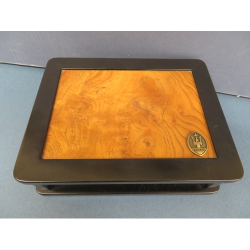 39 - Maserati logo playing card and die set - housed in an walnut and ebonized box - good condition