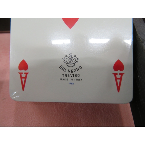 42 - Luxury handmade Italian gambling set with tokens, playing cards and ashtrays - by G. G. Sport - Sass... 