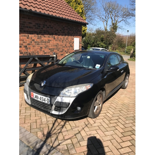 87 - LMN494D
Black Renault Megane Dynamique DCI 1461cc
First Registered 22.02.2013
Approx 33,790 miles
Ma... 