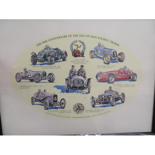 101 - 90th Anniversary of The Isle of Man Tourist Trophy illustrated by D.N.Sykes (signed in pencil) plus ... 