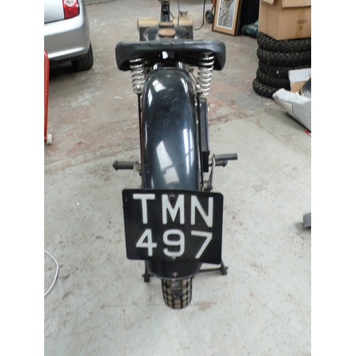 48 - TMN497
Scott Flying Squirell 500cc
Circa 1927
Petrol
Engine no FZ8691
Together with old registration... 