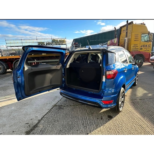 84 - RMN709K
Blue Ford Ecosport ST-Line 998cc
First Registered 21.06.2019
Approx 27,200 miles
Manual Petr... 