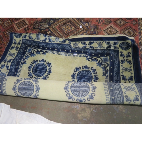 183 - Chinese style carpet mostly blue and green wools