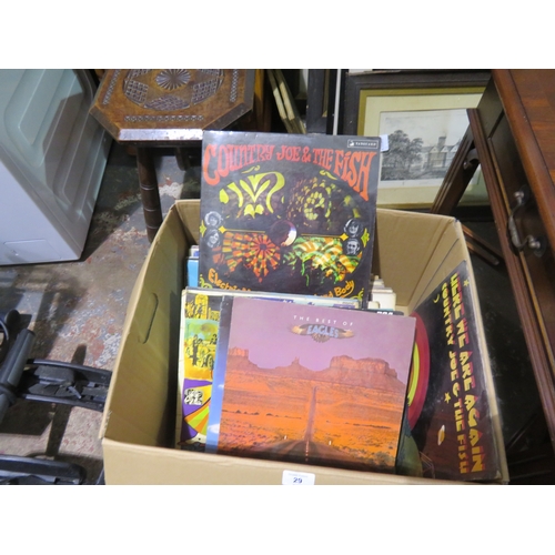 29 - Box assorted LP's inc David Bowie Country Joe and the Fish and the Beatles
