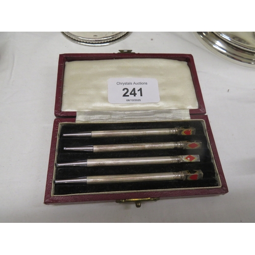 241 - Set of four silver bridge pencils (cased)