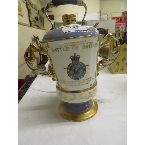 258 - Aynsley Battle of Britain L/E two handled porcelain urn with cover