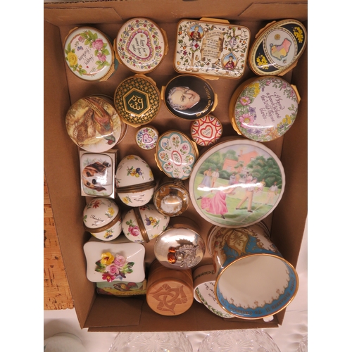 360 - Collection of enamel and porcelain boxes etc.