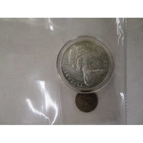 374 - Isle of Man silver - Manx cat crown and Onchan internment camp 1d