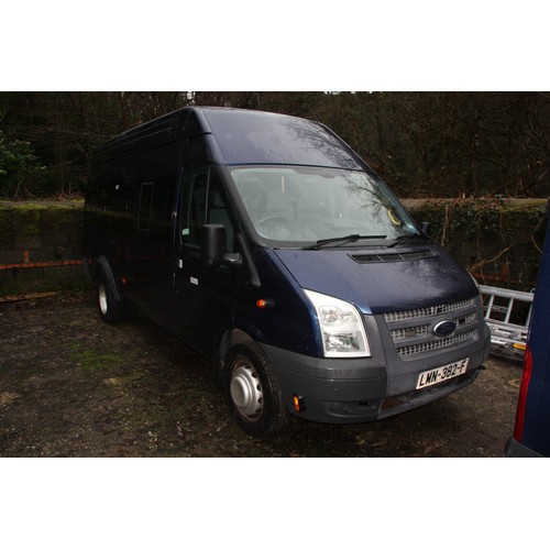 118 - LMN382F
Blue Ford Transit 2198cc mini bus
First Registered 16.05.2013
Approx 15,058 miles only!
Manu... 
